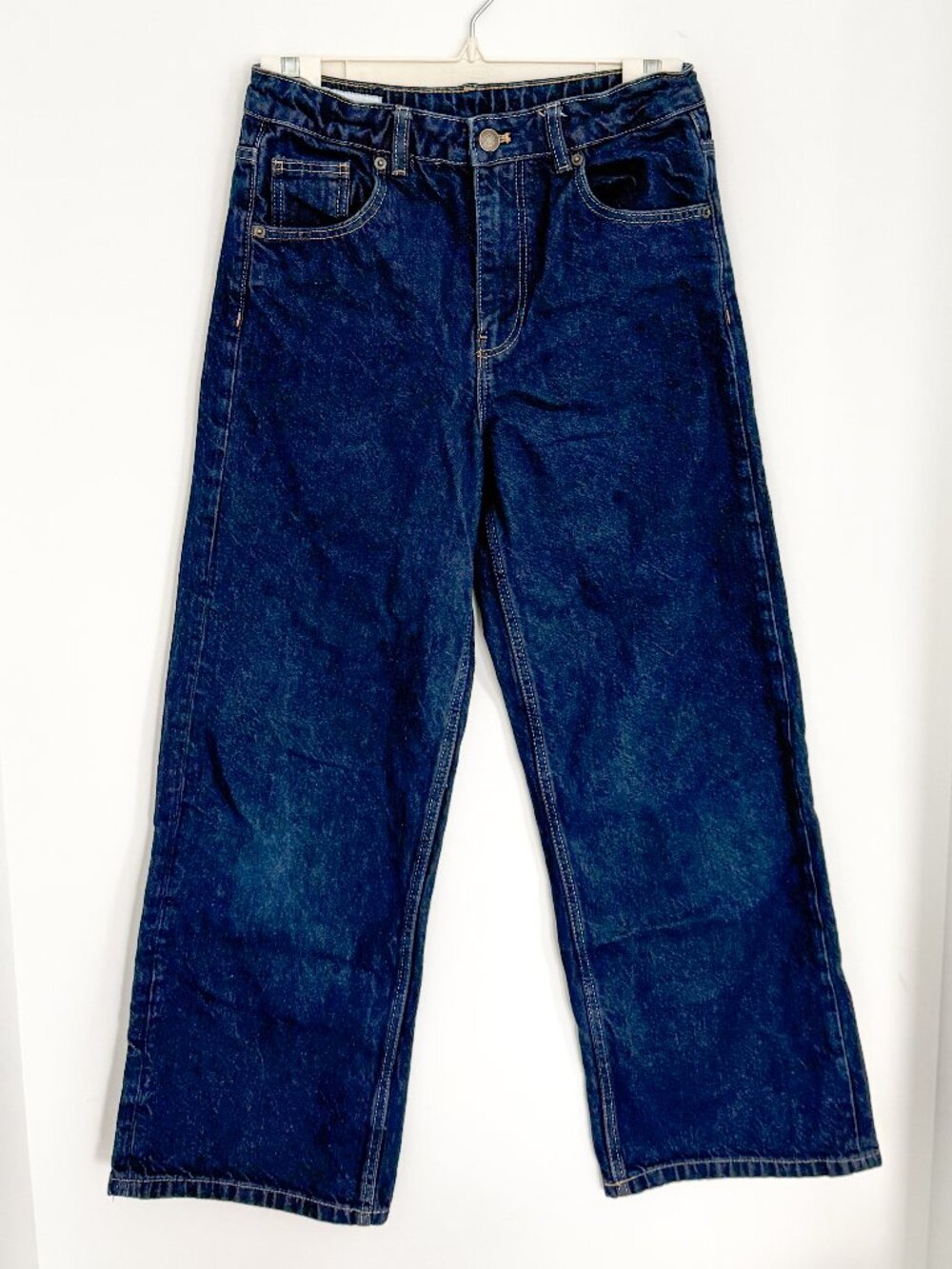 Zara Girls Dark Wash Wide-Leg Denim Jeans